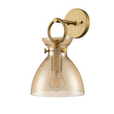 Franklite Horizon Wall Light – Brushed Brass & Amber Glass