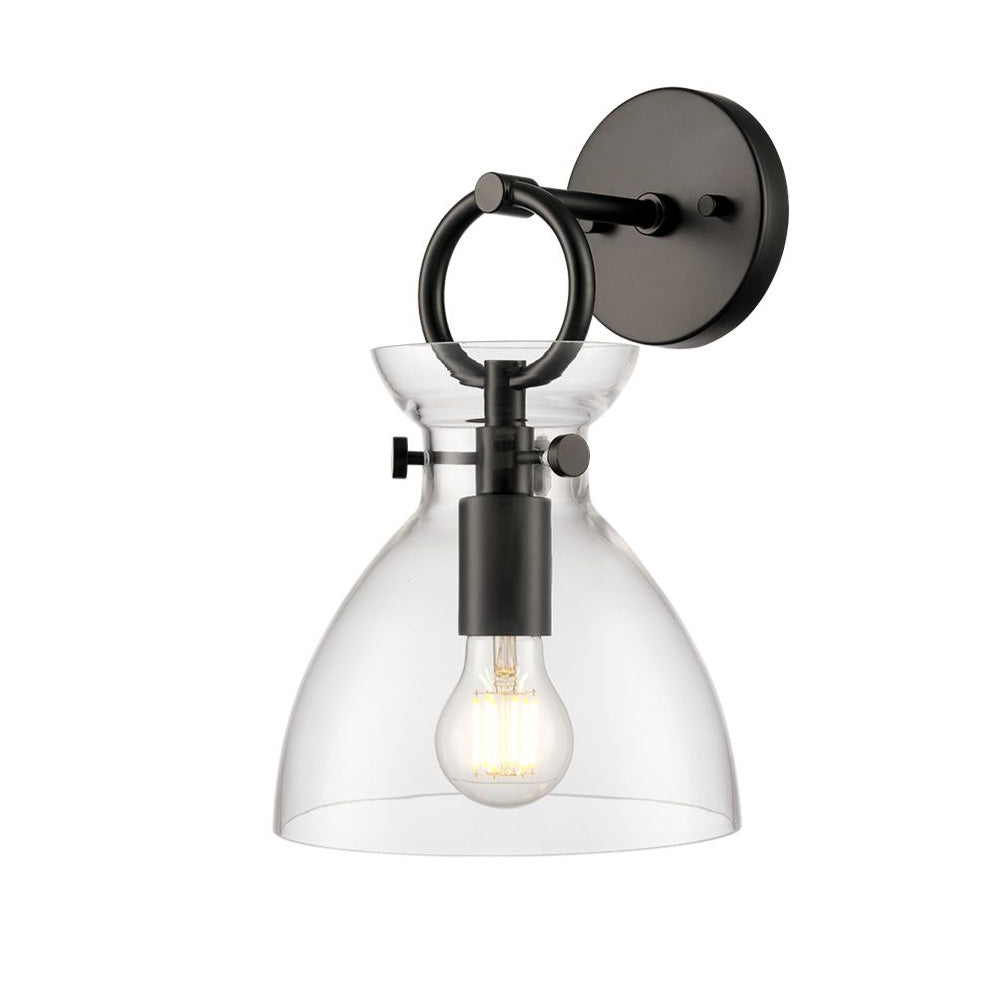 Franklite Horizon Wall Light – Matt Black & Clear Glass
