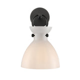 Franklite Horizon Wall Light – Matt Black & Opal Glass