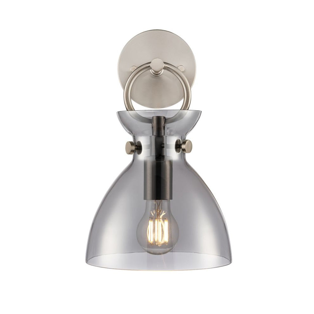 Franklite Horizon Wall Light – Satin Nickel & Smoked Glass