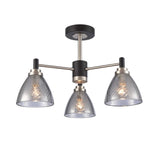 Franklite Metro Semi-Flush Fitting – 3 Lights – Satin Nickel