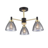 Franklite Metro Semi-Flush Fitting – 3 Lights – Satin Brass