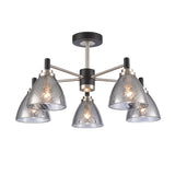 Franklite Metro Semi-Flush Fitting – 5 Lights – Satin Nickel