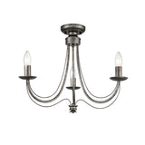 Franklite Philly Light Fitting – 3 Lights – Black Brushed Silver