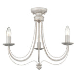 Franklite Philly Light Fitting – 3 Lights – White and Gold
