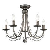 Franklite Philly Light Fitting – 5 Lights – Black Brushed Silver