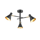Franklite Skoop 3 Light Fitting – Black and Gold