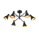 Franklite Skoop 6 Light Fitting – Black and Gold