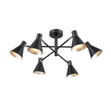 Franklite Skoop 6 Light Fitting – Black and Silver