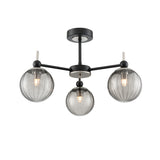 Franklite Solar Ceiling Light – 3 Lights – Matt Black and Satin Nickel