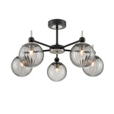 Franklite Solar Ceiling Light – 5 Lights – Matt Black and Satin Nickel