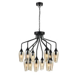 Franklite Taper 12 Light Chandelier – Amber Glass
