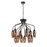 Franklite Taper 12 Light Chandelier – Copper Glass