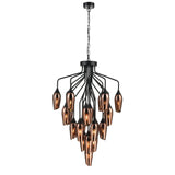 Franklite Taper 22 Light Chandelier – Copper Glass