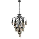 Franklite Taper 22 Light Chandelier – Smoked Glass