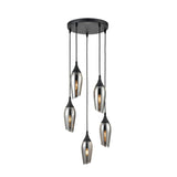 Franklite Taper Pendant Light – Smoked Glass – 5 Lights