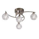 Franklite Vortex Light Fitting – 4 Lights – Satin Nickel