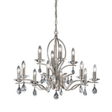 Franklite Willow Chandelier – 12 Lights – Satin Nickel