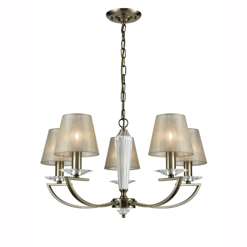 Franklite Artemis Bronze Pendant Light – 5 Lights with Shades