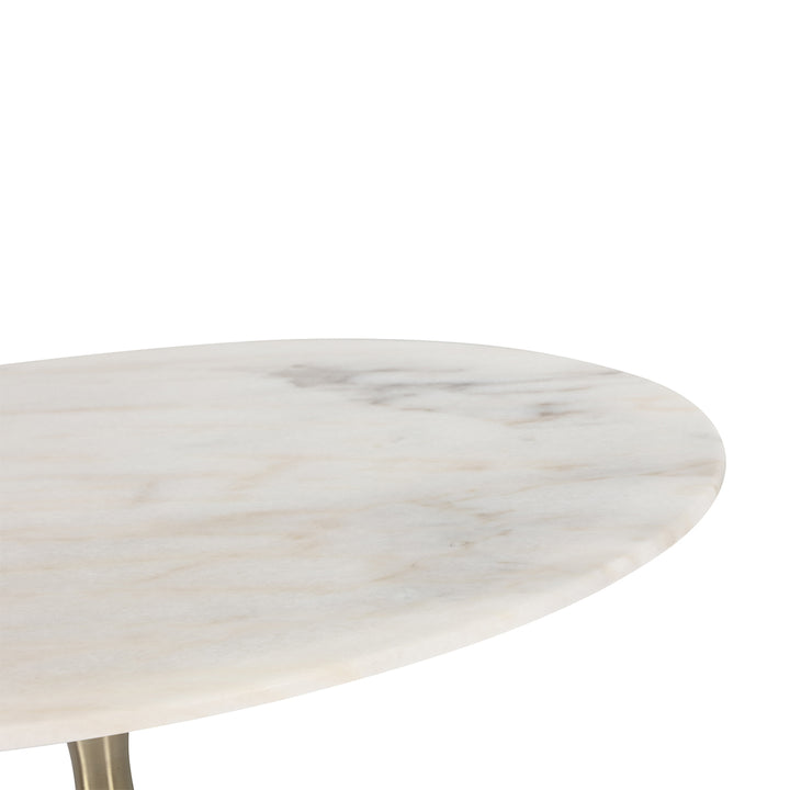 Liang & Eimil Telma Dining Table in Brass and White Marble - Small