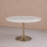 Liang & Eimil Telma Dining Table in Brass and White Marble - Small