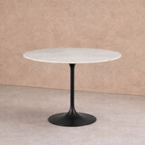 Liang & Eimil Telma Dining Table in Matt Black and White Marble - Large