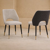 Liang & Eimil Jagger Dining Chair with Kaster Light Grey & Slate Velvet (Set of 2)
