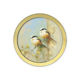 Garden Birds Print - Gold Round Box Frame – Set of 8