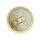 Garden Birds Print - Gold Round Box Frame – Set of 8