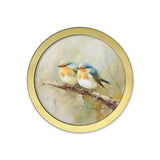 Garden Birds Print - Gold Round Box Frame – Set of 8