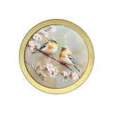 Garden Birds Print - Gold Round Box Frame – Set of 8