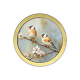 Garden Birds Print - Gold Round Box Frame – Set of 8
