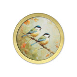 Garden Birds Print - Gold Round Box Frame – Set of 8