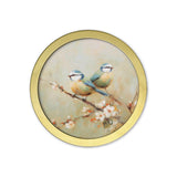 Garden Birds Print - Gold Round Box Frame – Set of 8
