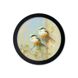 Garden Birds Print – Black Round Box Frame – Set of 8