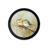 Garden Birds Print – Black Round Box Frame – Set of 8