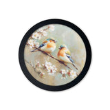 Garden Birds Print – Black Round Box Frame – Set of 8