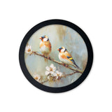 Garden Birds Print – Black Round Box Frame – Set of 8