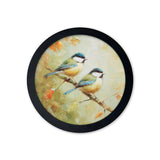 Garden Birds Print – Black Round Box Frame – Set of 8