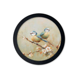 Garden Birds Print – Black Round Box Frame – Set of 8