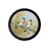 Garden Birds Print – Black Round Box Frame – Set of 8