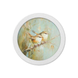 Garden Birds Print – White Round Box Frame – Set of 8