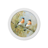Garden Birds Print – White Round Box Frame – Set of 8