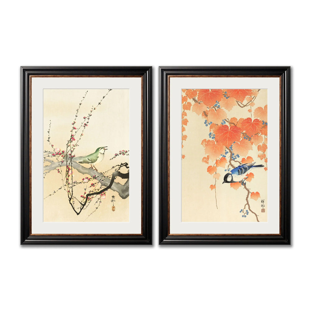 Garden Birds by Ohara Koson – York Slim Framed Print