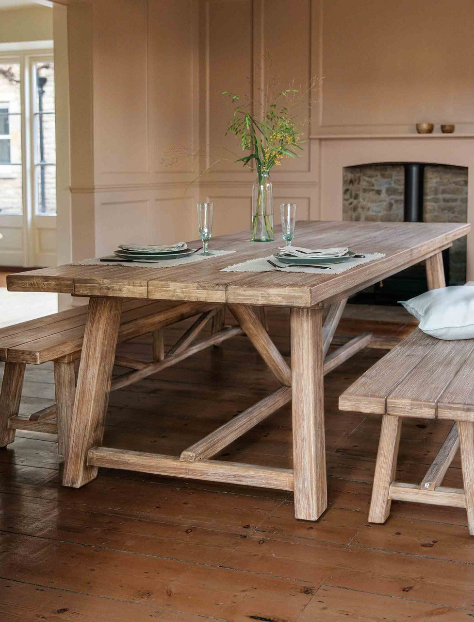 Garden Trading Chilford Dining Table & Bench Set – Acacia Wood