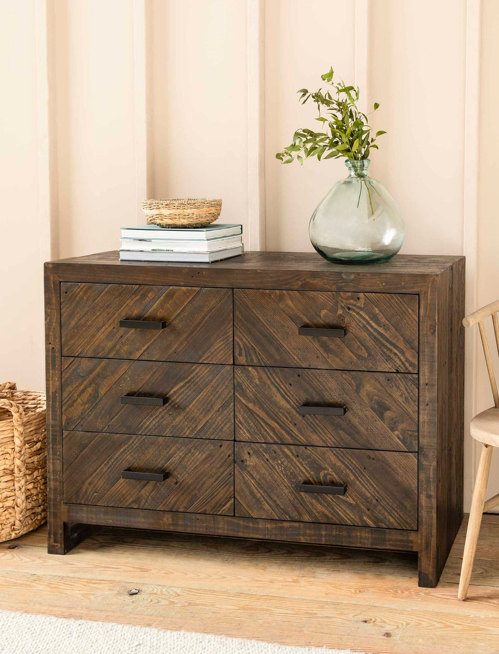 Garden Trading Fawley Chevron Chest of Drawers – Antique Brown