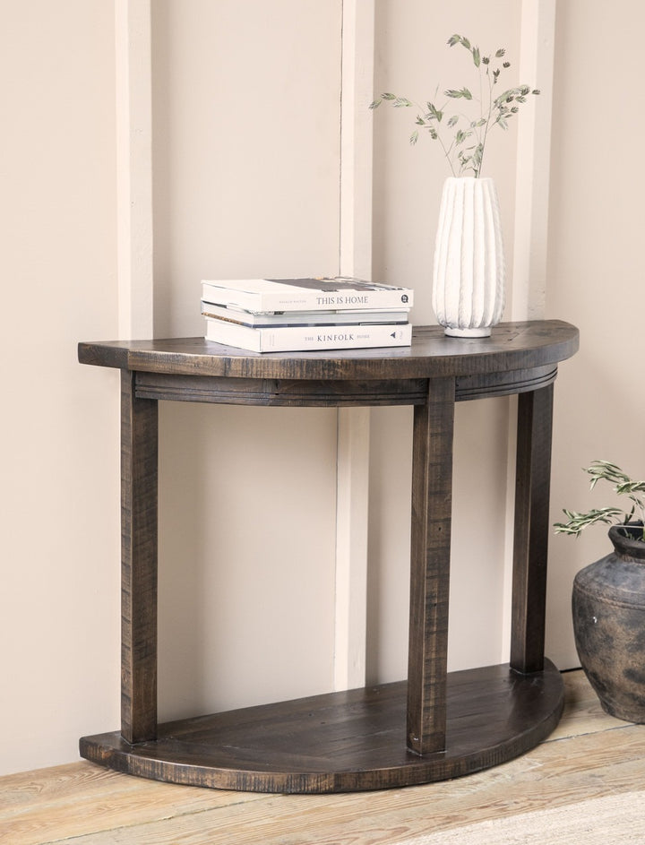 Garden Trading Oxhill Curved Console Table – Antique Brown