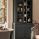 Garden Trading Walcote Glass Display Cabinet – Forest Green