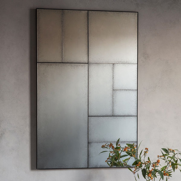 Gridlock Geometric Mirror – Antiqued