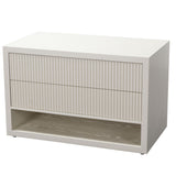 RV Astley Marans 2 Drawer Wide Side Table – White